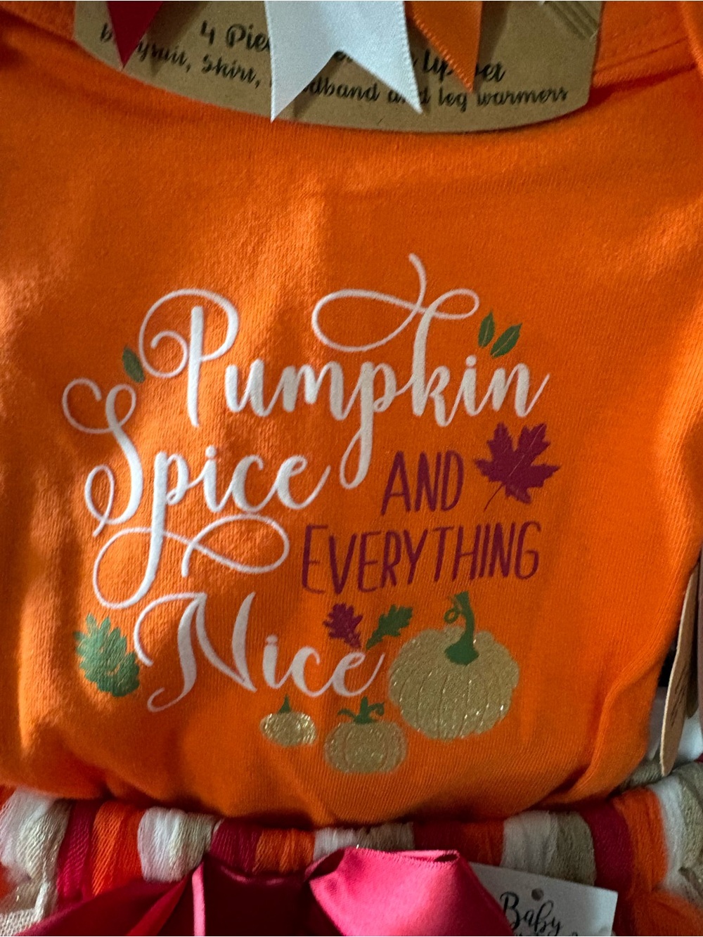 Pumpkin Spice and Everything Nice Orange Holiday 3 piece